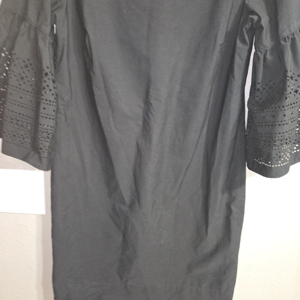 Lauren Ralph Lauren Black Poplin Shift Dress With Puff Sleeves - Picture 6 of 13